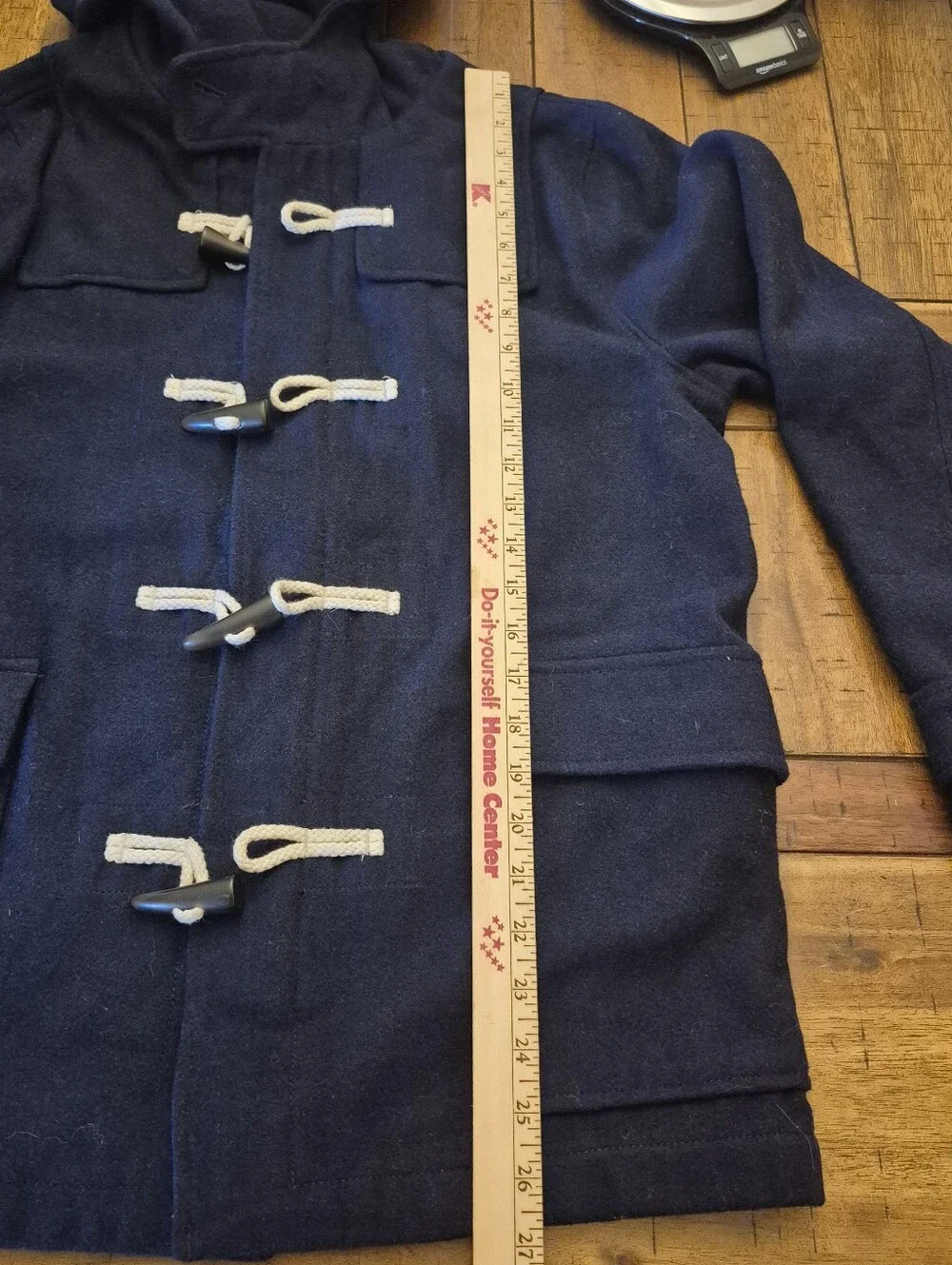 Gap Kids Navy Wool Blend Peacoat With Toggle Button Detail And Hood 13/14 XXL